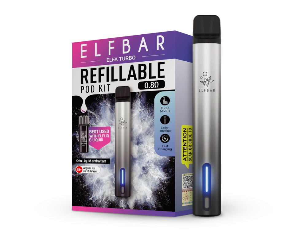 ELFBAR Elfa Turbo Refillable Pod Kit Aurora Black