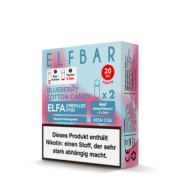 ELFBAR Elfa Pod Blueberry Cotton Candy Packaging