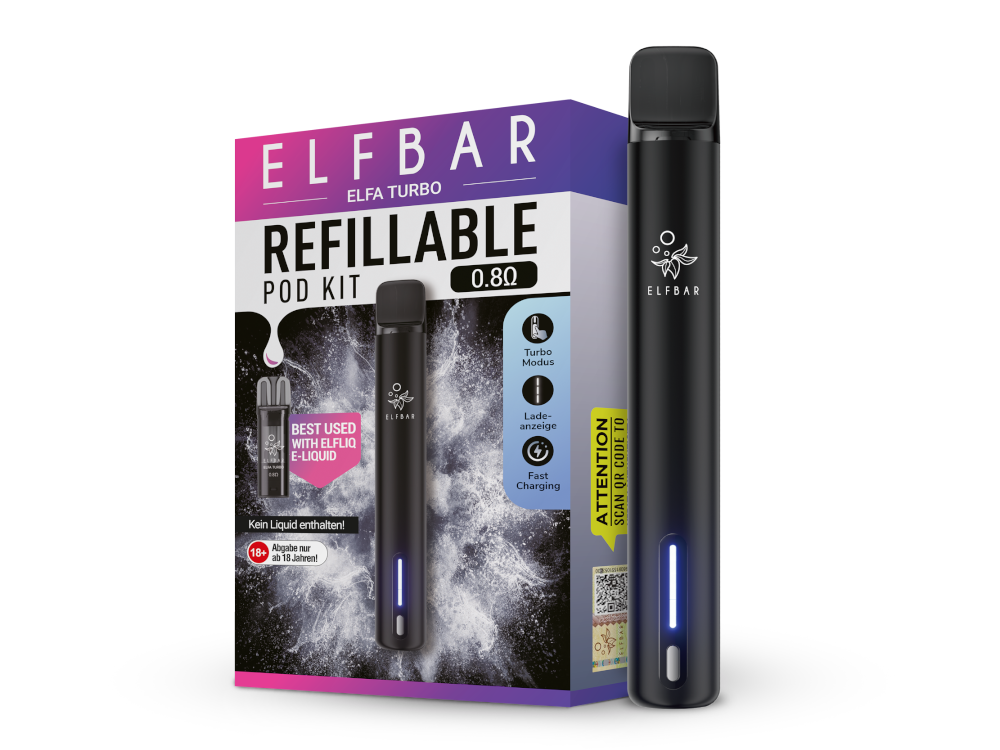 ELFBAR Elfa Turbo Refillable Pod Kit Black