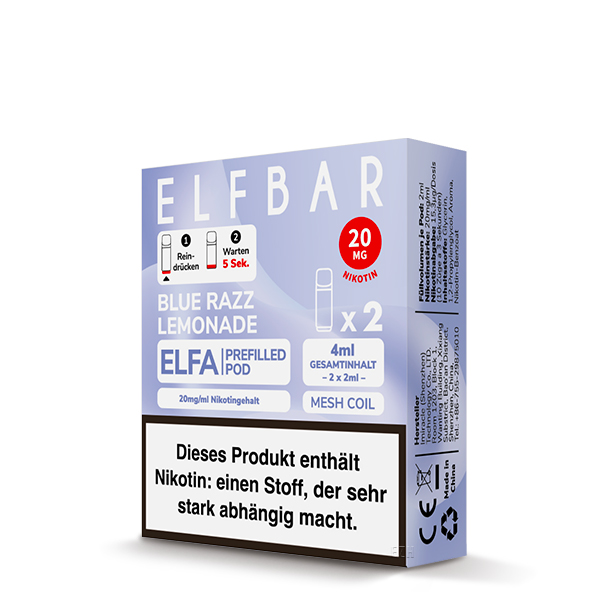 ELFBAR Elfa Pod Blue Razz Lemonade Packaging