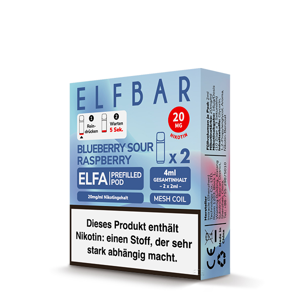 ELFBAR Elfa Pod Blueberry Sour Raspberry Packaging